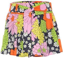 Floral cotton miniskirt