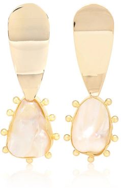 Una 14kt gold plated earrings with baroque peals