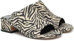 Zebra-print suede sandals