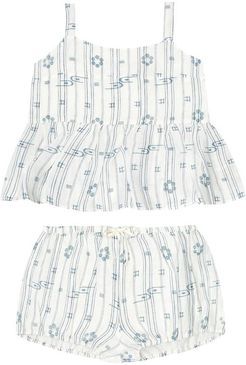 Piccadilly linen top and shorts set