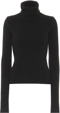Ribbed-knit wool-blend sweater
