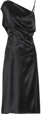 Asymmetrical silk-satin dress