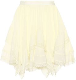 Hollace lace-trimmed cotton skirt