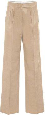 Agadir cashmere and camel hair wide-leg pants