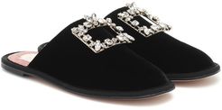 Hotel Vivier Strass velvet slilppers