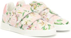 Floral leather sneakers