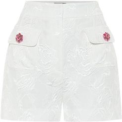 Cotton and silk-blend jacquard shorts