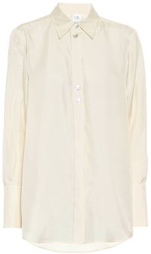 Embellished silk shirt