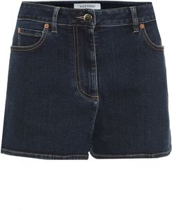 stretch-denim shorts