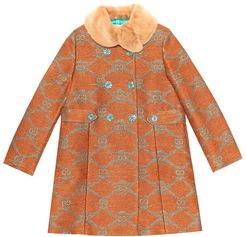 GG jacquard linen-blend coat