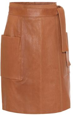 April leather wrap skirt