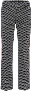 Cotton-jacquard straight pants