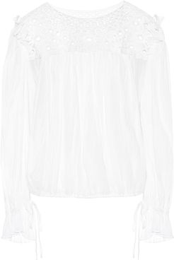 Rock embroidered cotton blouse