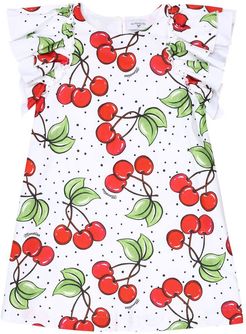 Cherry-print cotton dress