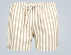 Linen striped shorts