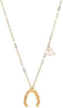 The Flashback River 24kt gold-plated necklace with pearls