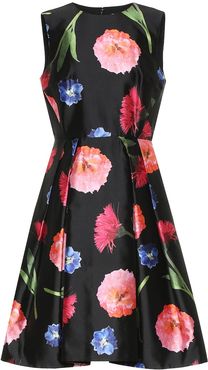 Floral silk and cotton minidress