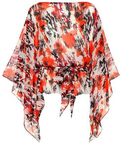 Printed silk top