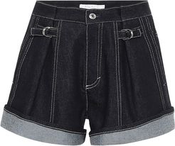 High-rise denim shorts