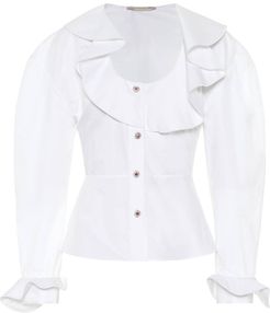 Ruffled cotton blouse