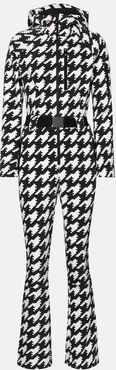 Star houndstooth ski suit