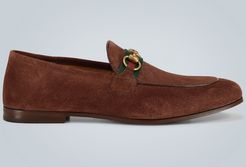 Suede horsebit loafers with Web