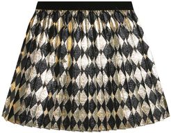 Checked metallic skirt