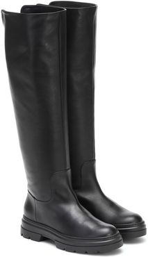 Leather knee-high boots