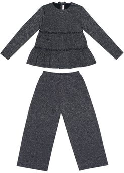 Metallic knit top and pants
