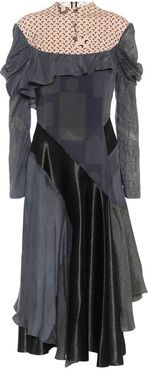 Printed silk-blend midi dress
