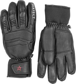 Leather ski gloves