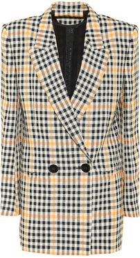 Jina checked linen blazer