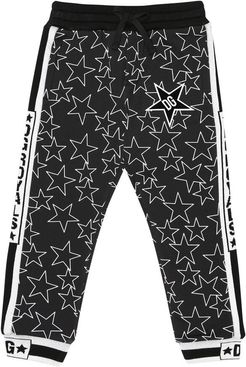 Star-printed cotton trackpants