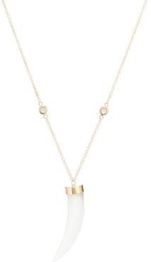 Horn 14kt gold necklace with diamonds
