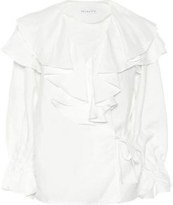 Camila linen-blend blouse