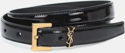 Monogram patent leather belt