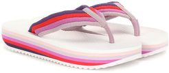 Rainbow platform thong sandals