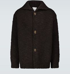 Oversized heavy wool cardigan