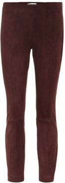 Suede skinny pants