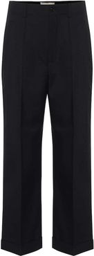 High-rise straight wool pants