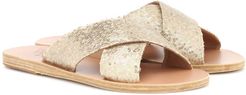 Thais sequined leather slides