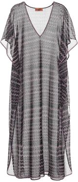 Chevron-knit kaftan