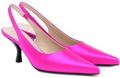 Bourgeois satin slingback pumps