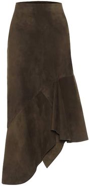 Suede midi skirt