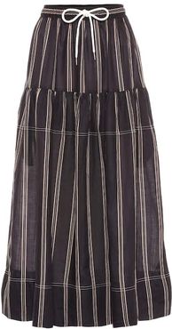 Granada striped ramie skirt