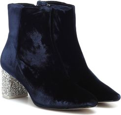 Toni embellished velvet ankle boot