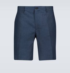Straight-fit linen shorts