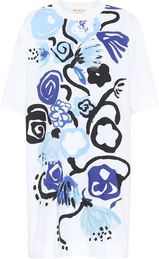 Floral cotton T-shirt minidress