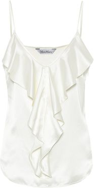 Edile silk-satin ruffled camisole