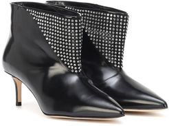 Embellished leather ankle boots